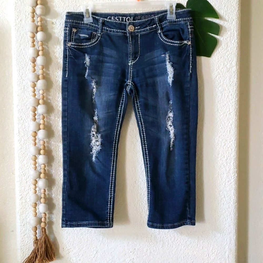 C'est toi Jeans Capris Mid Leg